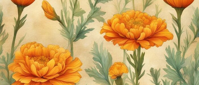 vintage marigold flower background wallpaper aesthetic illustration 4
