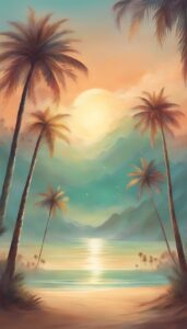 vintage palm tree background wallpaper aesthetic illustration 1