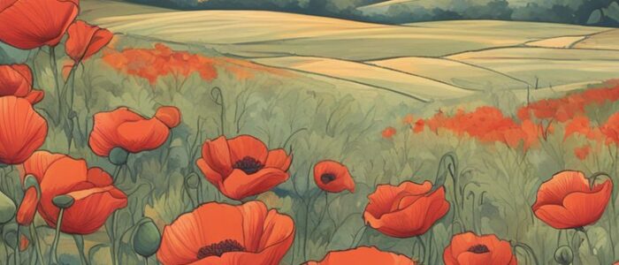 vintage poppy flower background wallpaper aesthetic illustration 1