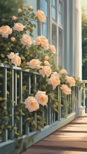 vintage roses on balcony romantic idea 1