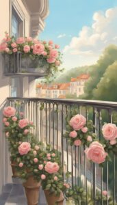 vintage roses on balcony romantic idea 2