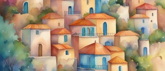 watercolor art Mediterranean background wallpaper aesthetic illustration 2