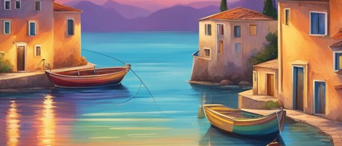 watercolor art Mediterranean background wallpaper aesthetic illustration 4