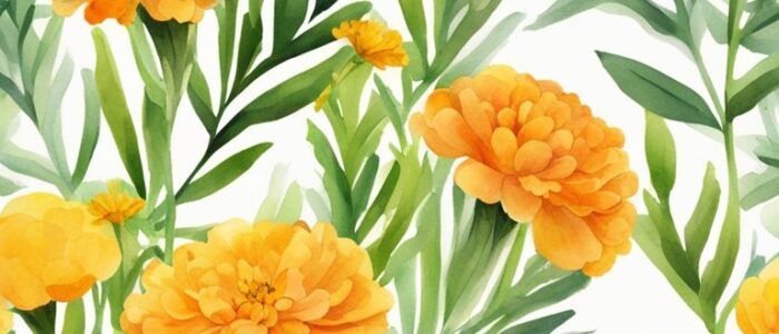 watercolor art marigold flower background wallpaper aesthetic illustration 1