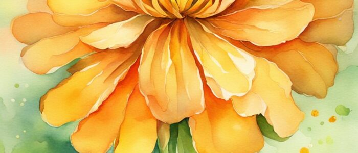 watercolor art marigold flower background wallpaper aesthetic illustration 3