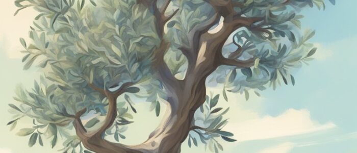 watercolor art olive tree background wallpaper aesthetic illustration 2