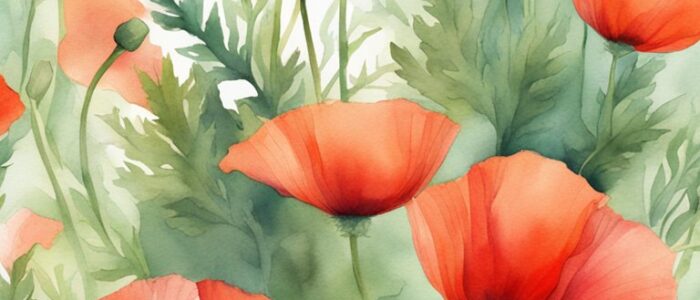 watercolor art poppy flower background wallpaper aesthetic illustration 1