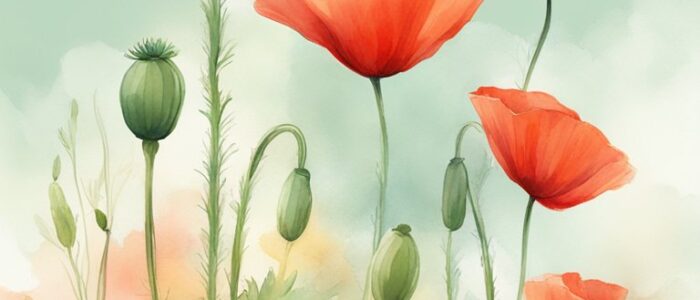 watercolor art poppy flower background wallpaper aesthetic illustration 2