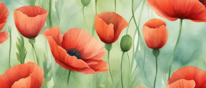 watercolor art poppy flower background wallpaper aesthetic illustration 3