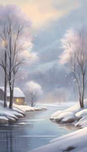 watercolor art snow winter background wallpaper illustration aesthetic 2