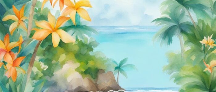 watercolor art tropical background wallpaper aesthetic illustration 1