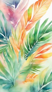 watercolor palm tree background wallpaper aesthetic illustration 2