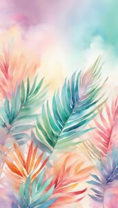 watercolor palm tree background wallpaper aesthetic illustration 3