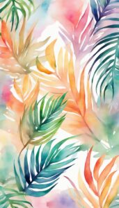 watercolor palm tree background wallpaper aesthetic illustration 4