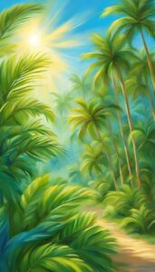 watercolor palm tree background wallpaper aesthetic illustration 5