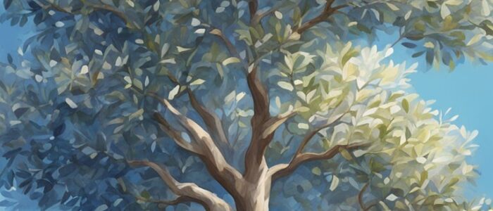 white light olive tree background wallpaper aesthetic illustration 1