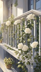 white roses on balcony idea 3