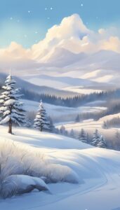 white snow winter background wallpaper illustration aesthetic 2