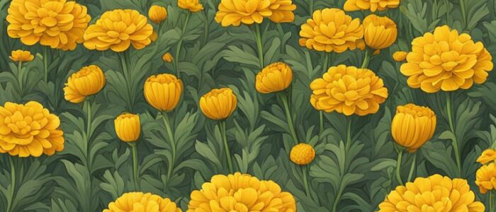 yellow marigold flower background wallpaper aesthetic illustration 1
