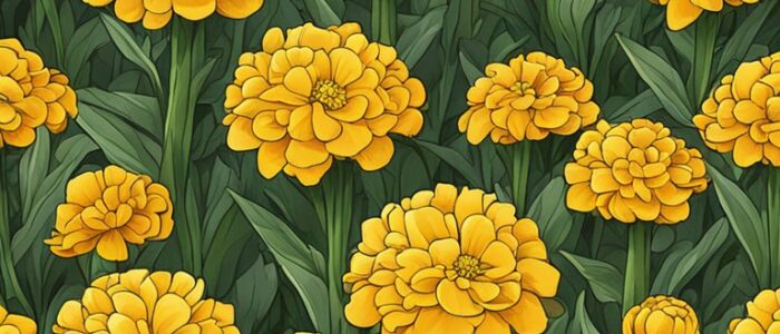 yellow marigold flower background wallpaper aesthetic illustration 2
