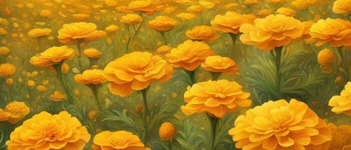 yellow marigold flower background wallpaper aesthetic illustration 3