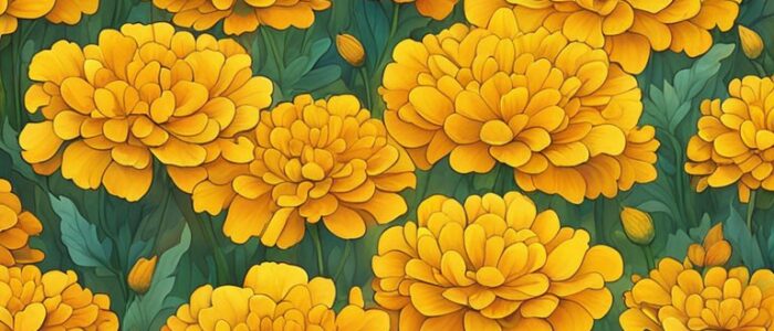 yellow marigold flower background wallpaper aesthetic illustration 4