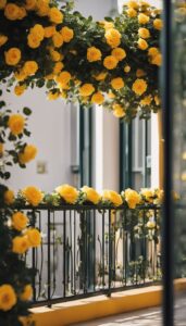 yellow roses on balcony romantic idea 2