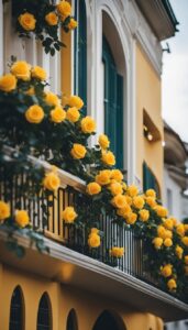 yellow roses on balcony romantic idea 5