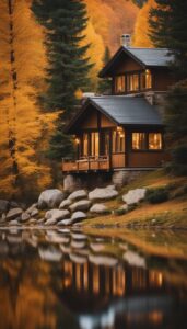 brown Mountain Cabin Autumn Aesthetic Idea 3