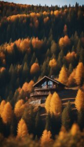 brown Mountain Cabin Autumn Aesthetic Idea 4