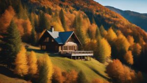 landscape Mountain Cabin Autumn Aesthetic Idea 4