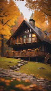 raining Mountain Cabin Autumn Aesthetic Idea 3