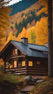 raining Mountain Cabin Autumn Aesthetic Idea 4