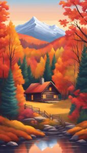 red Mountain Cabin Autumn Aesthetic Idea 1