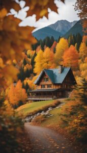 vintage Mountain Cabin Autumn Aesthetic Idea 1