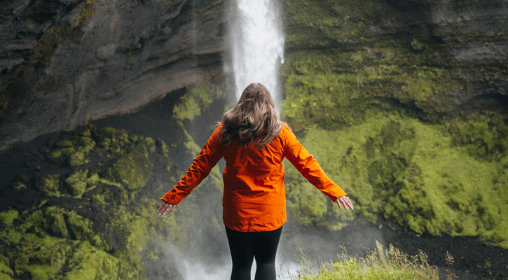 woman hiking in the mountains