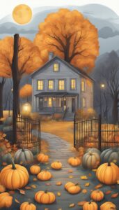 Autumn Halloween Pumpkins background 1