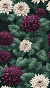 Black Dahlia Flower background 2