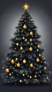 Black Dark Christmas Tree background 1