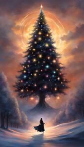 Black Dark Christmas Tree background 2