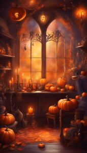 Black Dark Halloween Decoration Aesthetic Background Illustration Wallpaper 2