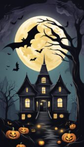 Black Dark Halloween Decoration Aesthetic Background Illustration Wallpaper 3