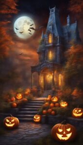 Black Dark Halloween Decoration Aesthetic Background Illustration Wallpaper 4