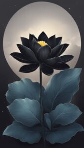 Black Dark Lotus Flower background 1