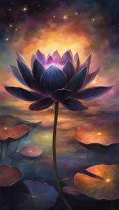 Black Dark Lotus Flower background 2