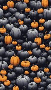 Black Halloween Pumpkins background 1