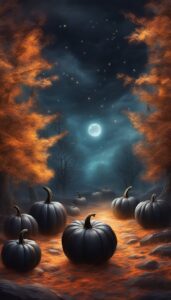 Black Halloween Pumpkins background 3