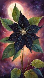 Black Poinsettia Flower background 3