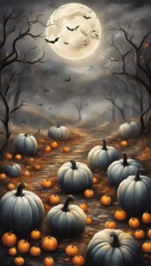 Black and White Halloween Pumpkins background 2