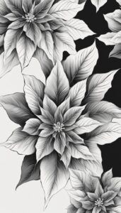 Black and White Poinsettia Flower background 1